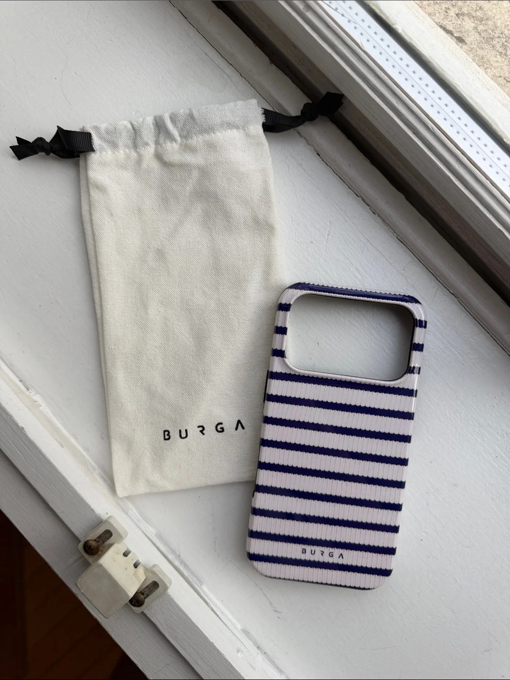 NWT Burga Navy Stripe Old Money iPhone 17 Pro Case